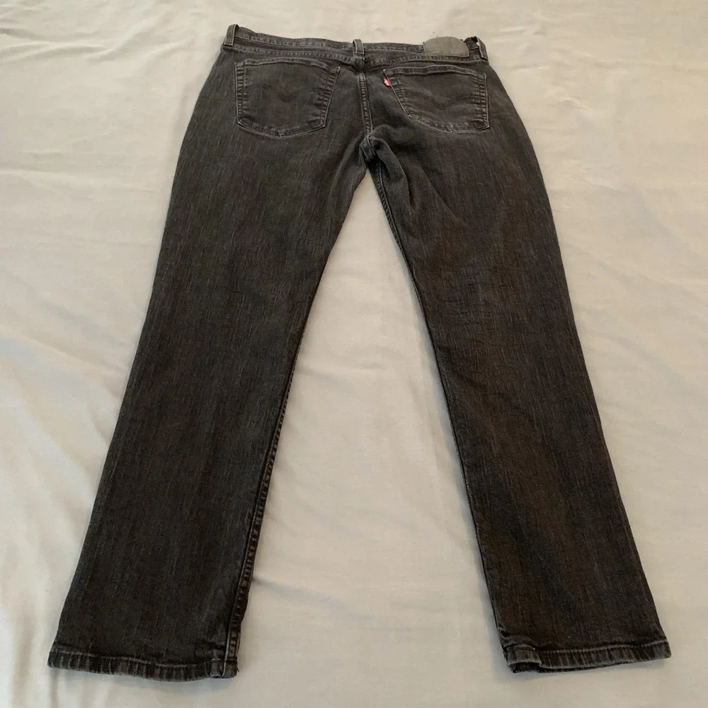 Levis 514‎ Jeans Mens 36x32 Gray Charcoal Wash Straight Leg Stretch Denim Pants